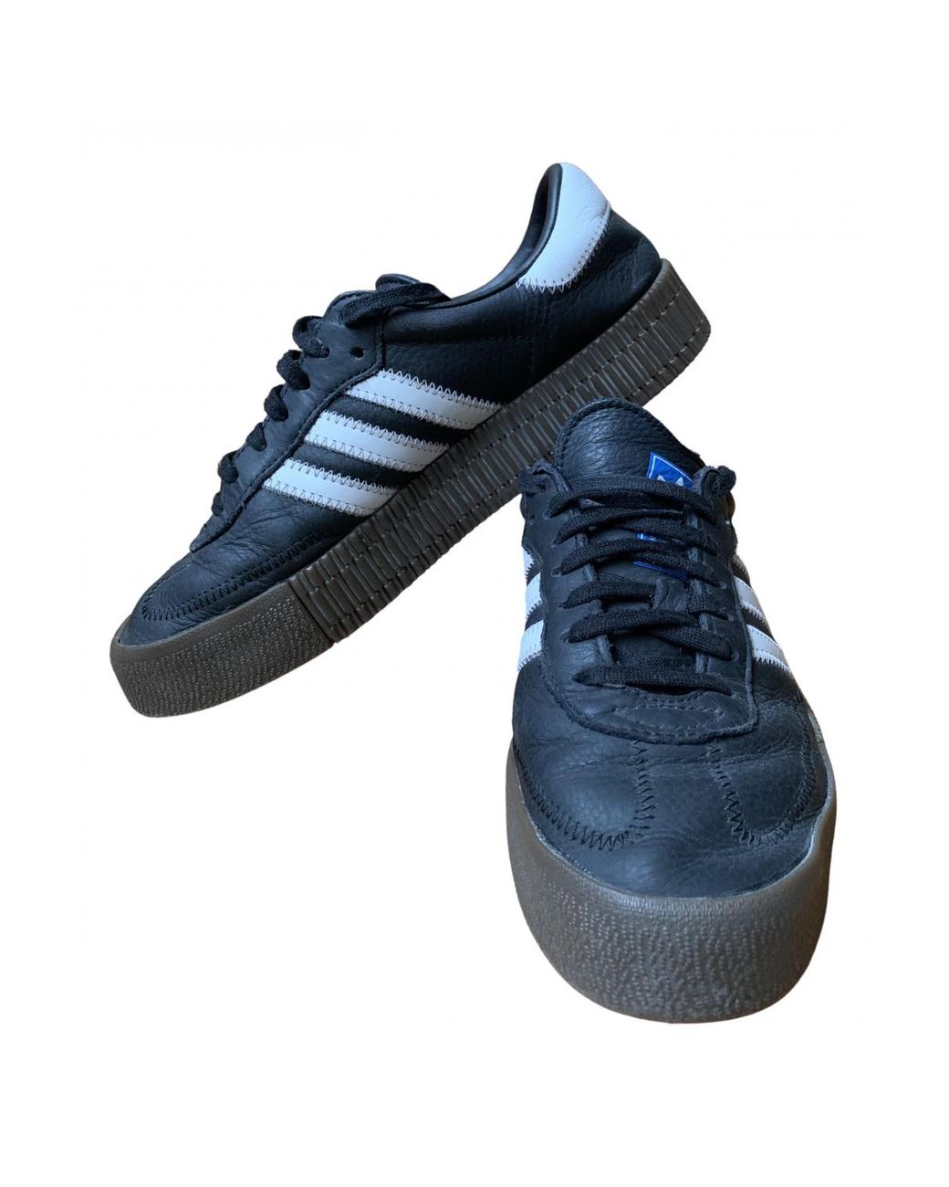 adidas samba black leather trainers