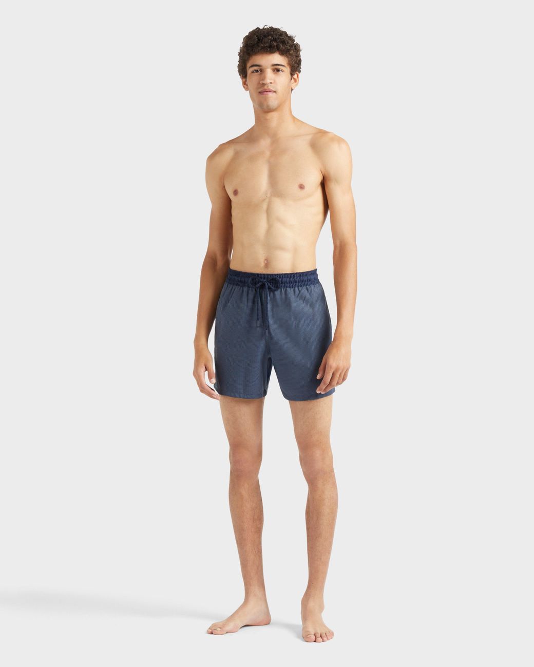 Vilebrequin Blue Wool Swim Shorts Micro Carreaux Tailoring for men