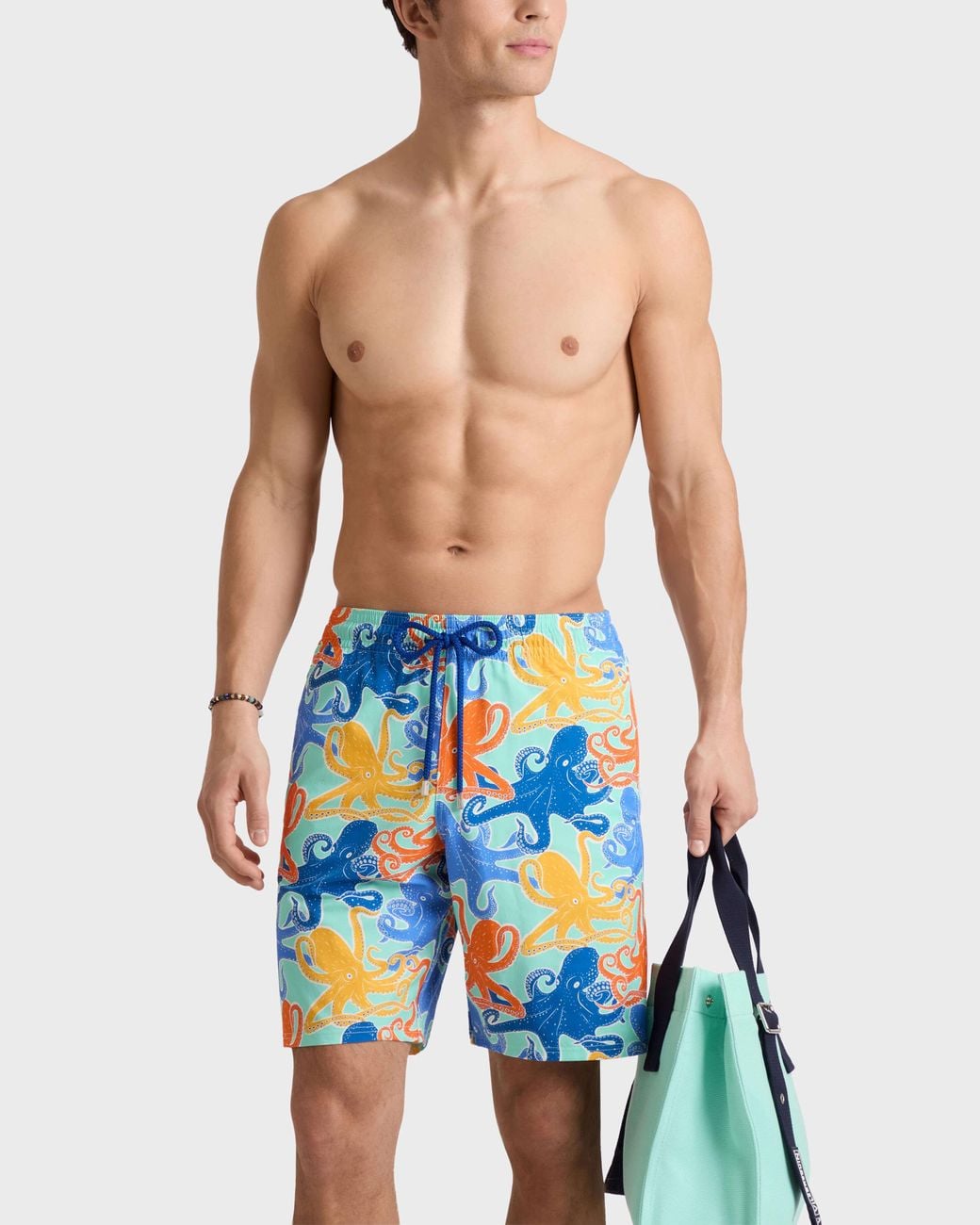 Vilebrequin Blue Long Stretch Swim Shorts Octopussy for men