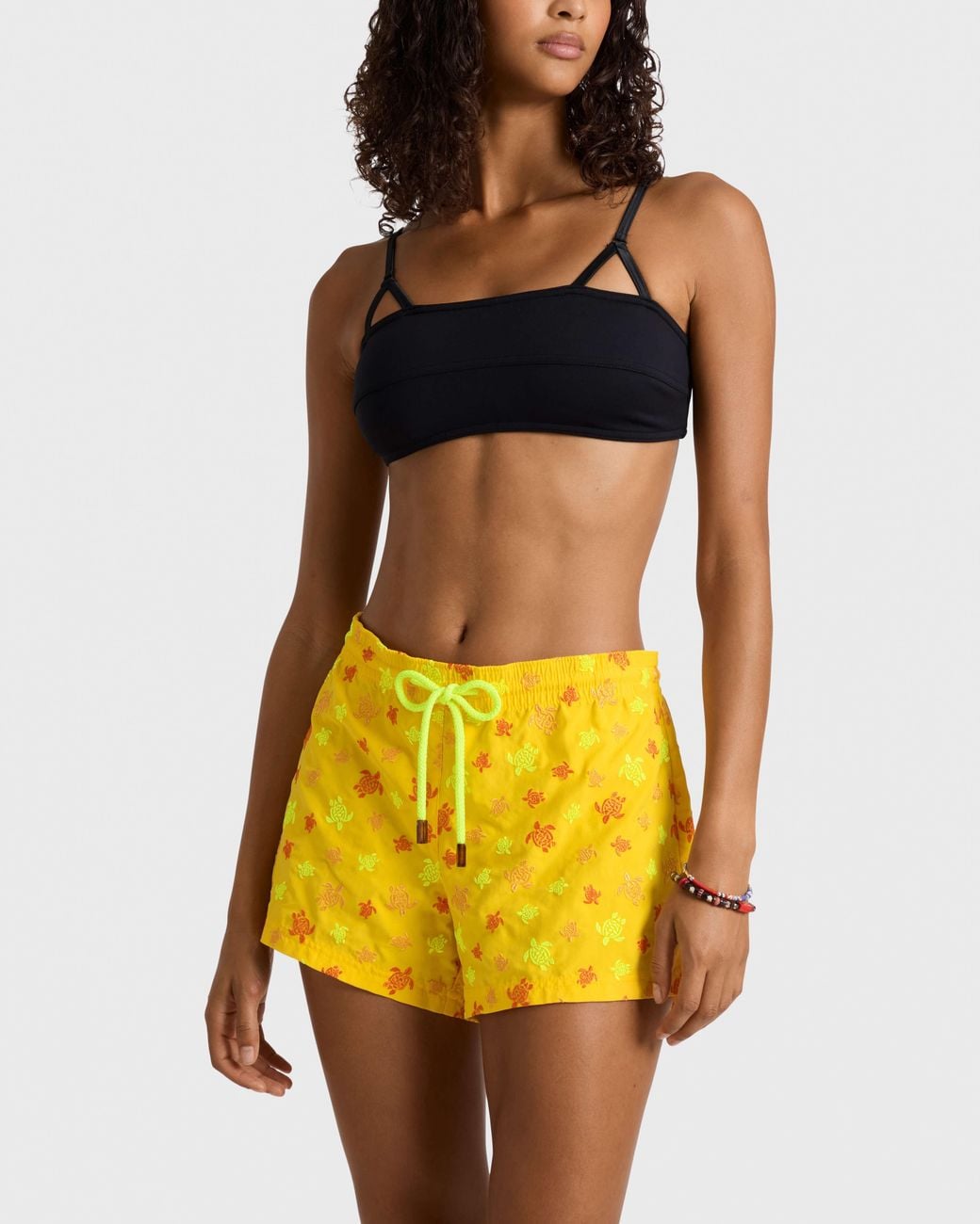 Vilebrequin Yellow Embroidered Swim Shorts Micro Ronde Des Tortues