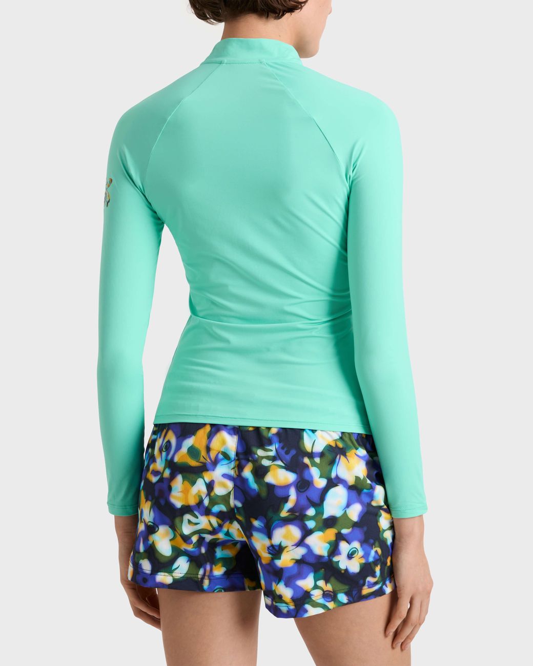 Vilebrequin Blue Zipped Long Sleeves Rashguard Top Solid
