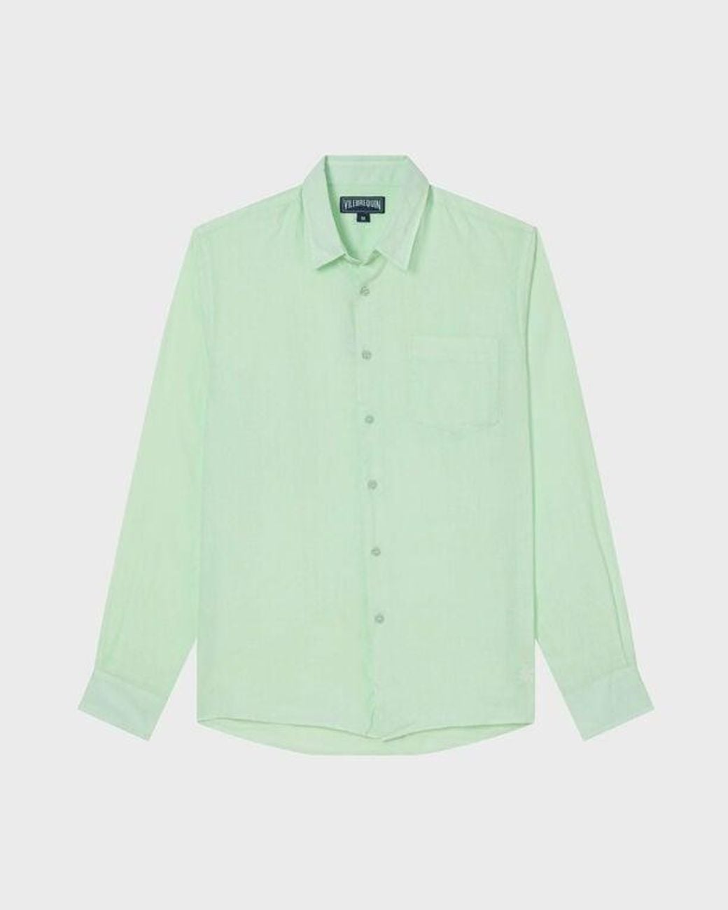 Vilebrequin Green Linen Mineral Dye Shirt for men