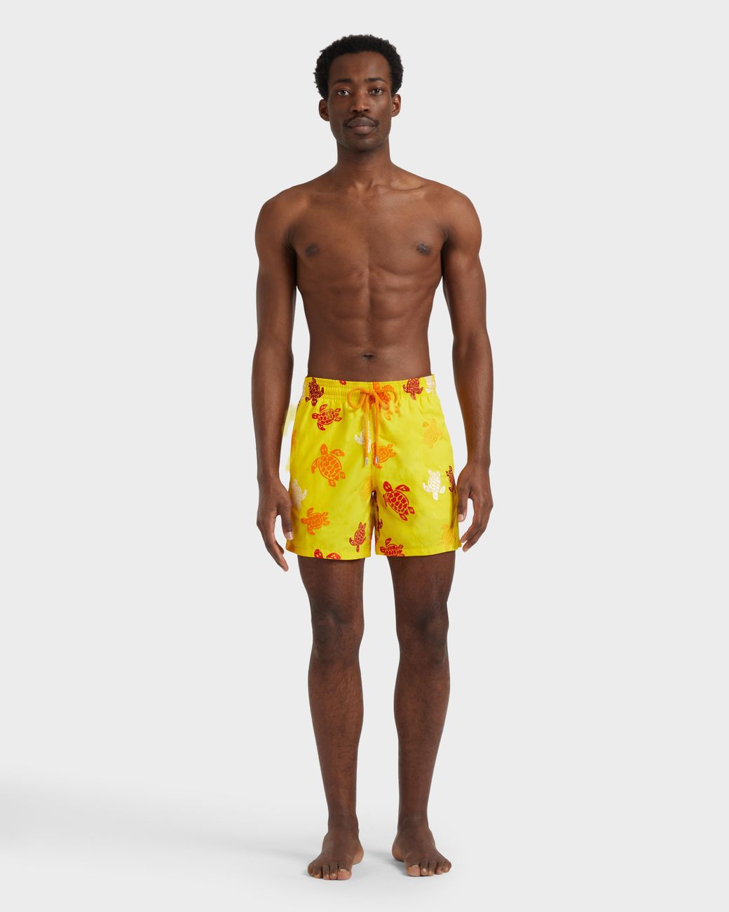 Vilebrequin Yellow Swim Shorts Embroidered Tortue Multicolore for men