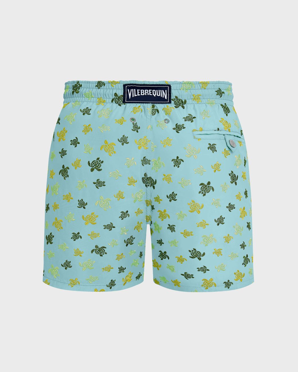 Vilebrequin Green Swim Shorts Embroidered Micro Ronde Des Tortues for men
