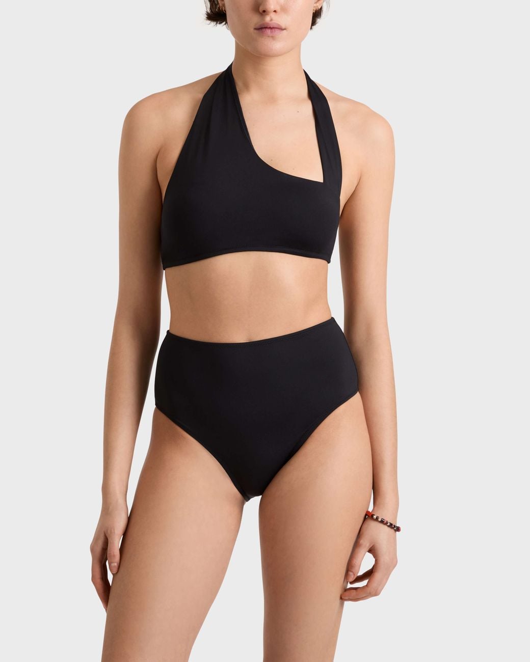 Vilebrequin Black Graphic Neckline Bikini Top Solid