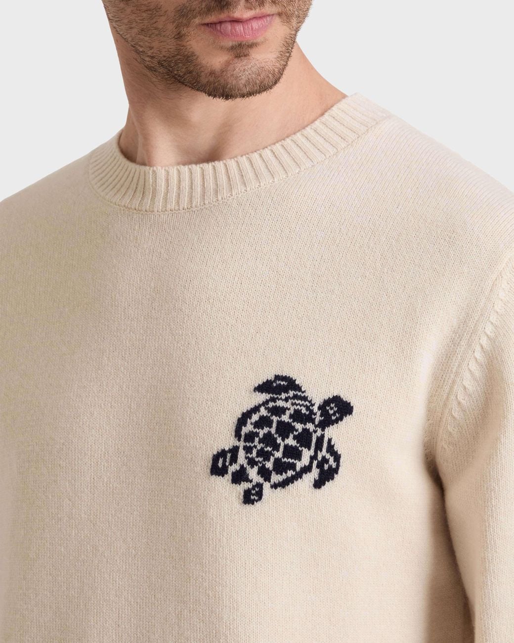 Vilebrequin Natural Wool And Cashmere Pullover Turtle for men