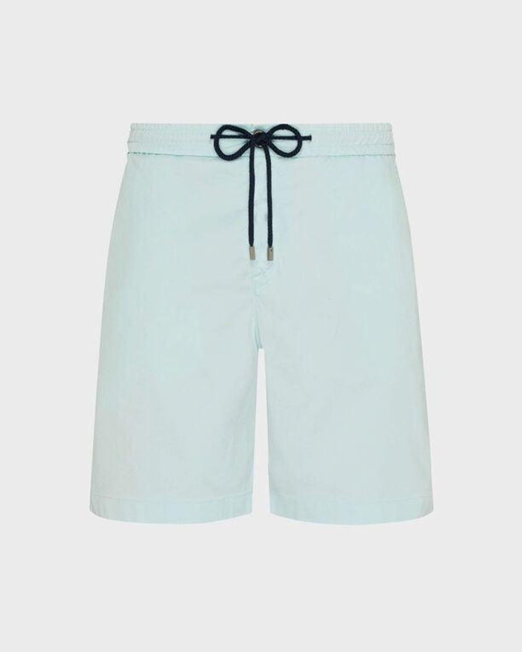 Vilebrequin Blue Tencel And Cotton Bermuda Shorts Satin for men