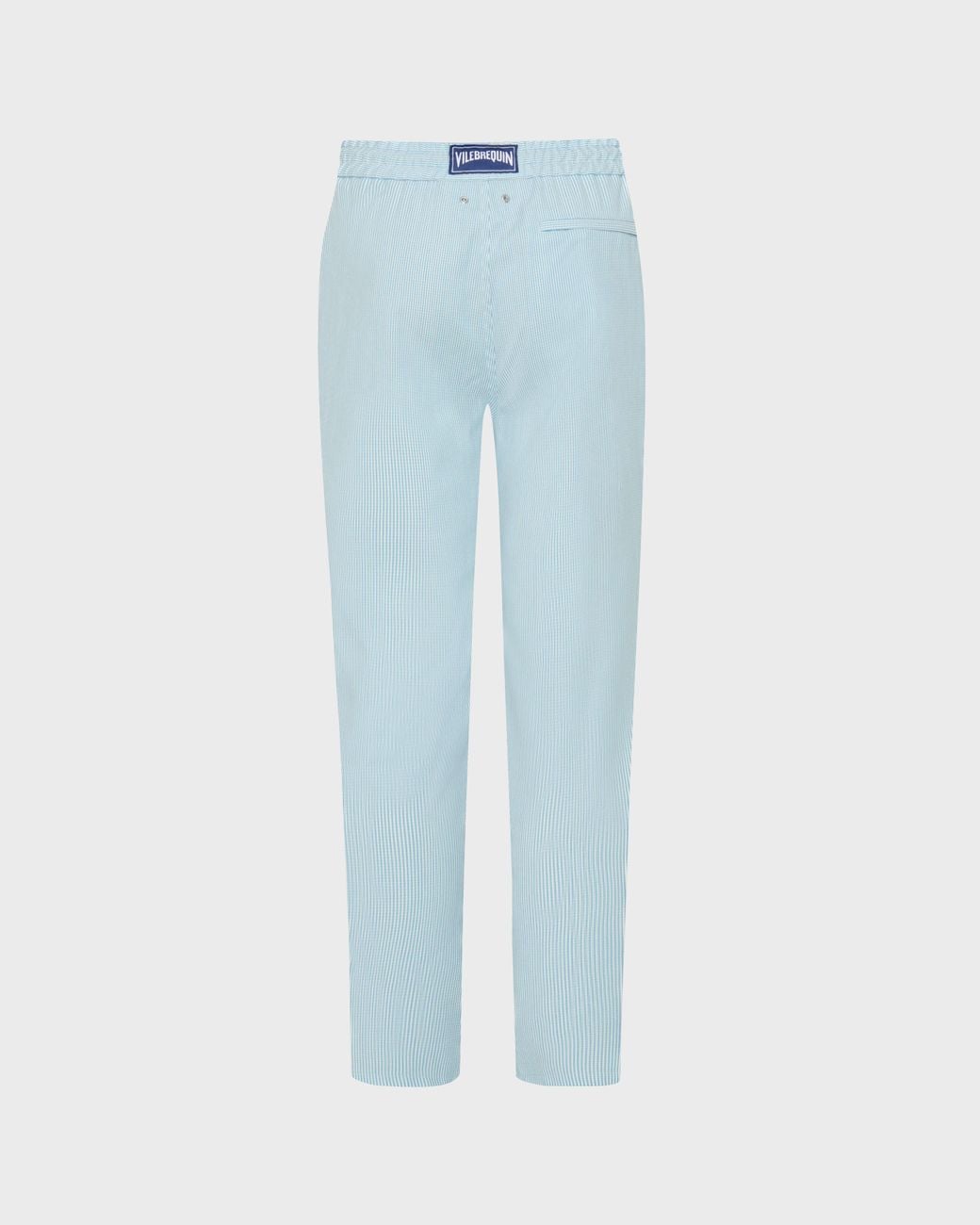 Vilebrequin Blue Wool Regular Pants Micro Rayures Tailoring for men