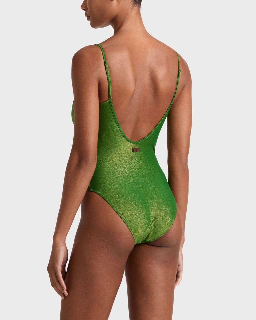 Vilebrequin Green Low-Back One-Piece Swimsuit Iridescent Jersey