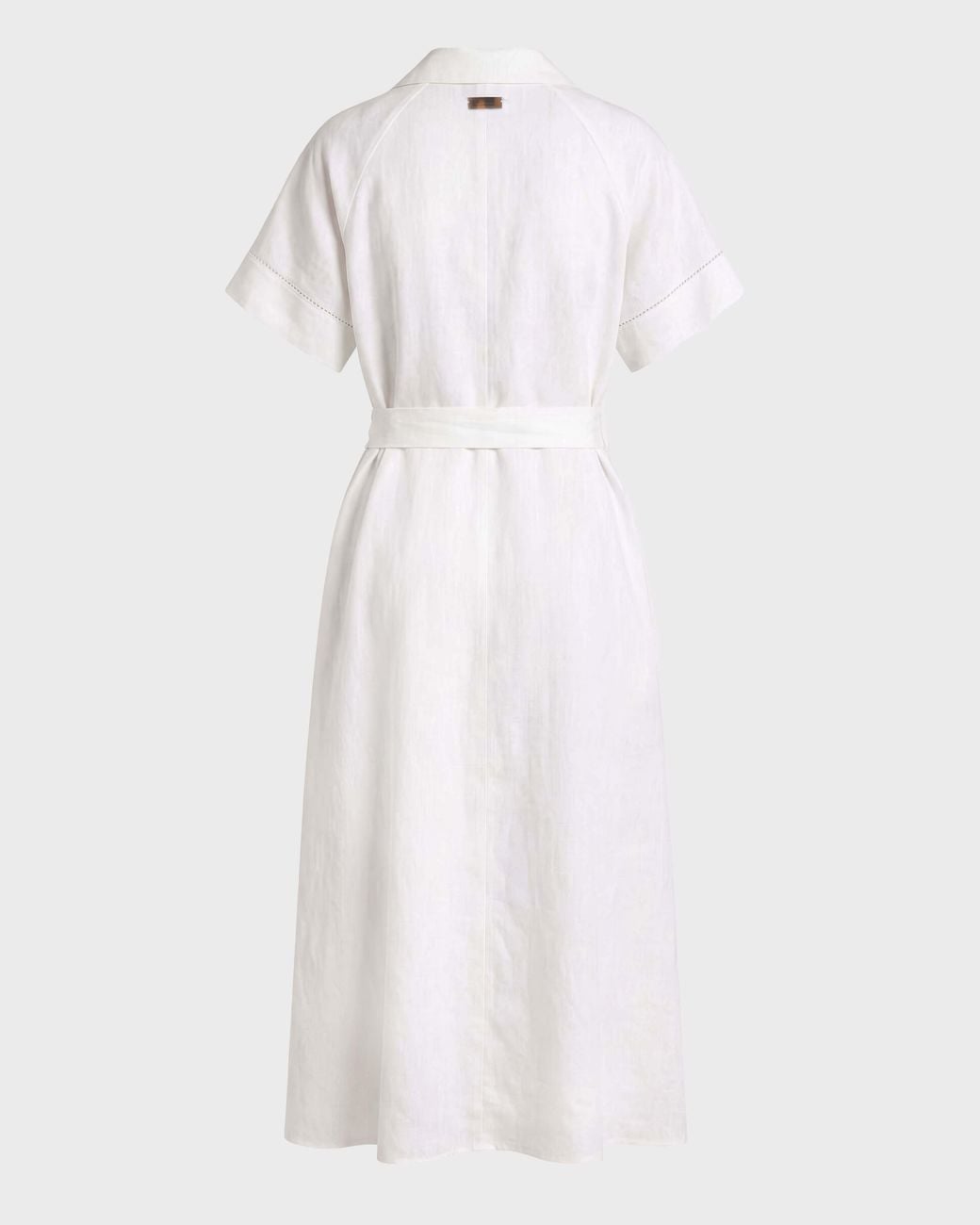 Vilebrequin White Long Linen Shirt Dress Solid