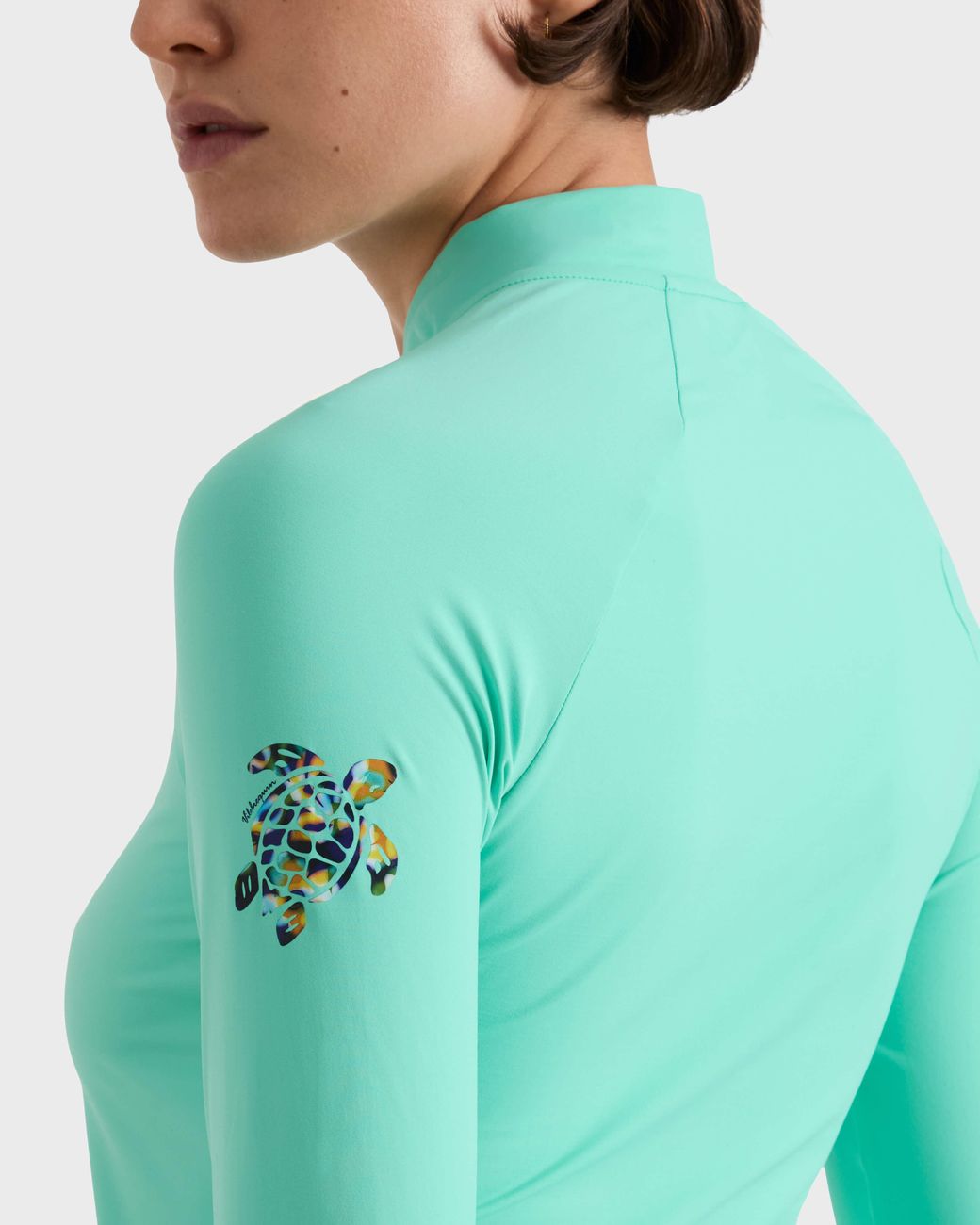 Vilebrequin Blue Zipped Long Sleeves Rashguard Top Solid