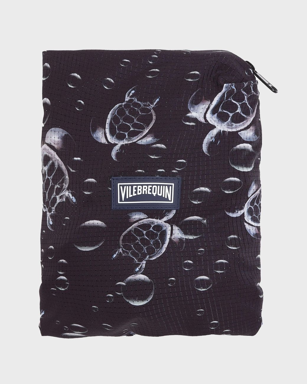 Vilebrequin Black Micro-Perforated Ultra-Light And Packable Swim Shorts Bubble Turtles 3D for men