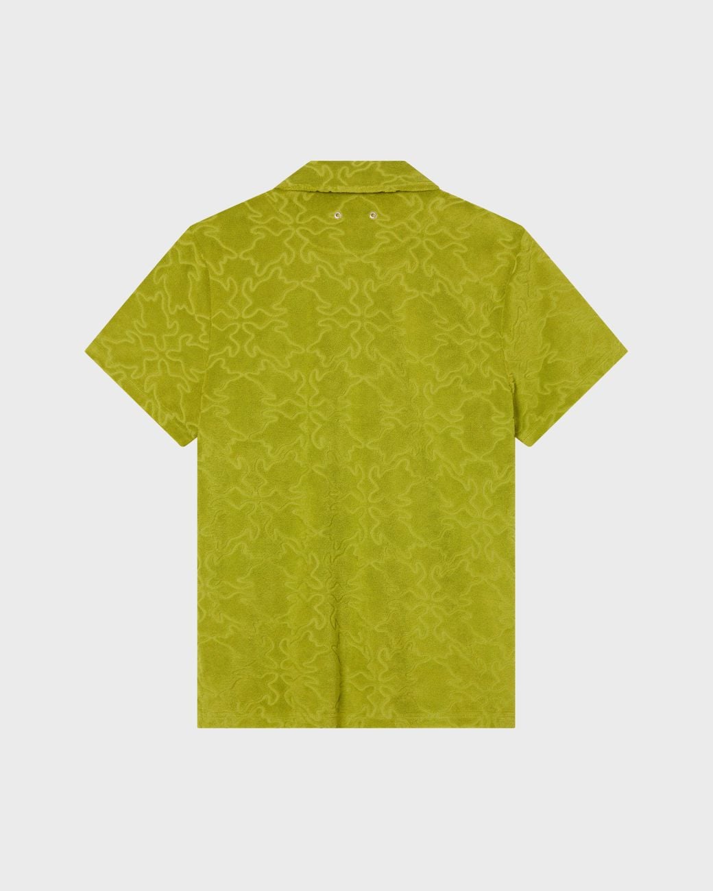 Vilebrequin Yellow Terry Bowling Shirt Turtles Net Jacquard for men