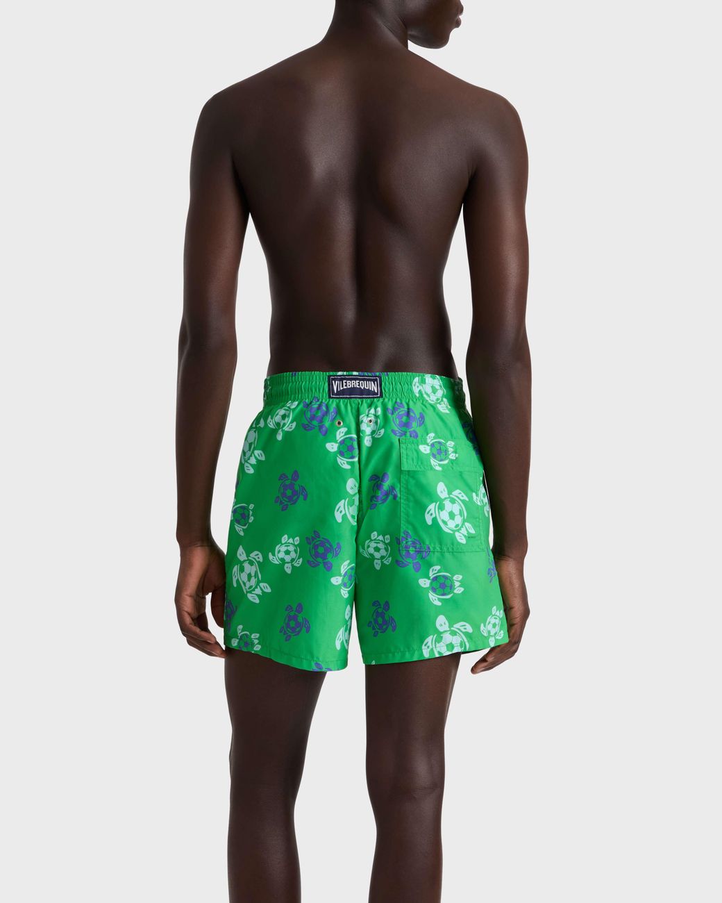 Vilebrequin Green Swim Shorts Soccer Turtles for men