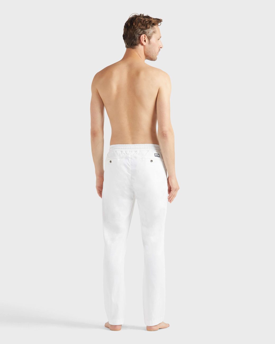Vilebrequin White Elastic Waist Satin Pants for men