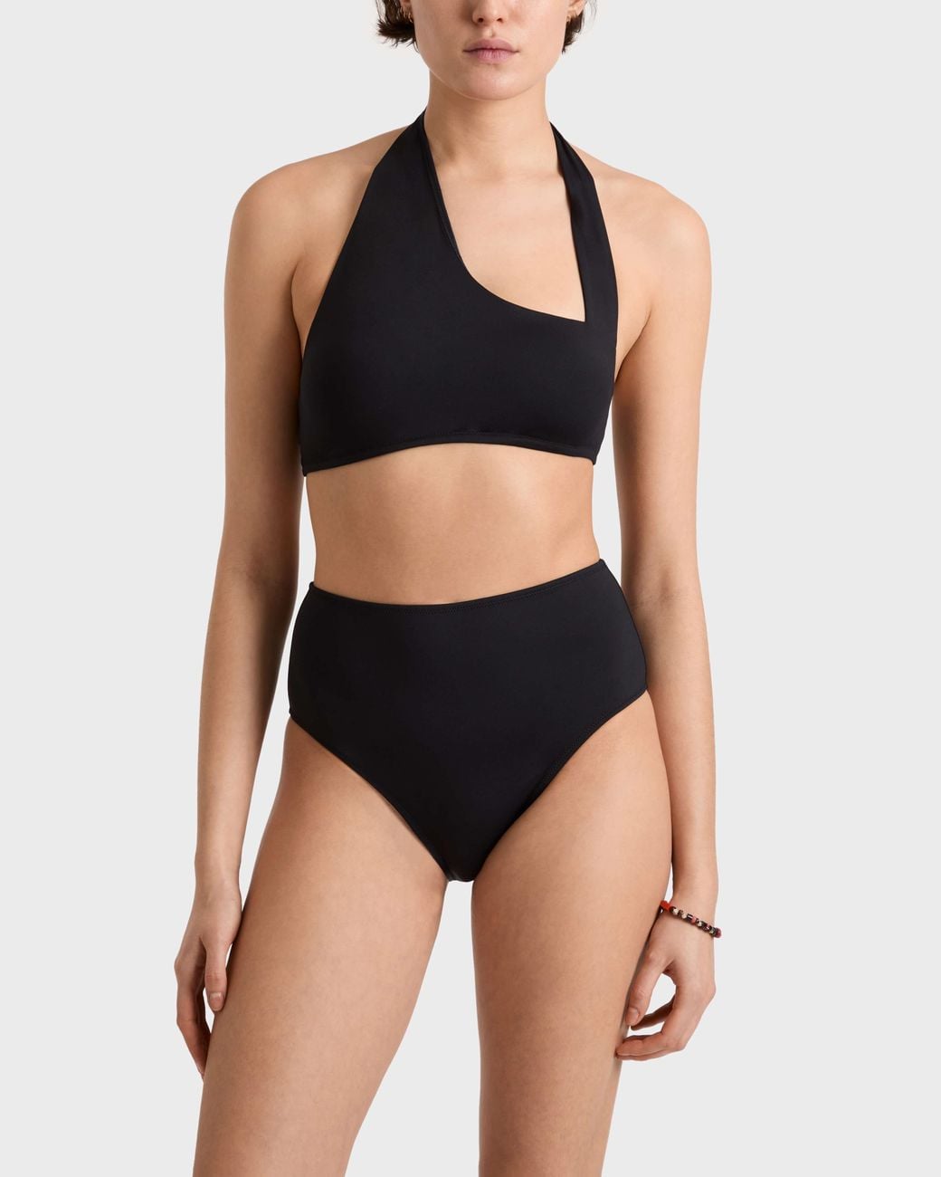 Vilebrequin Black High-Waisted Bikini Bottom Solid
