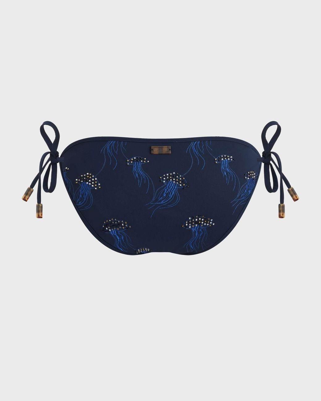Vilebrequin Blue Embroidered Side-Tie Bikini Bottom Beaded Jellyfish