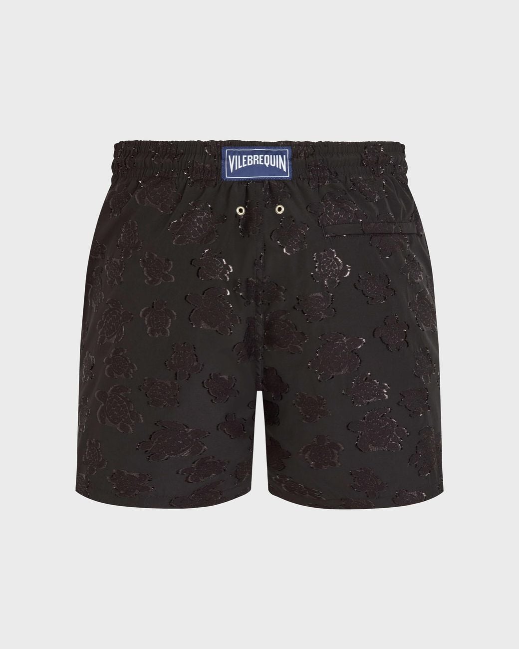 Vilebrequin Black Swim Shorts Ronde Des Tortues Jacquard Broché for men