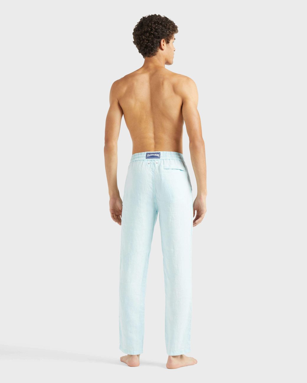 Vilebrequin Blue Linen Pants Regular Fit Natural Dye for men