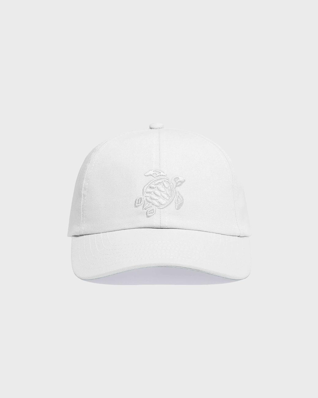 Vilebrequin White Solid Cotton Cap Turtle Embroidery