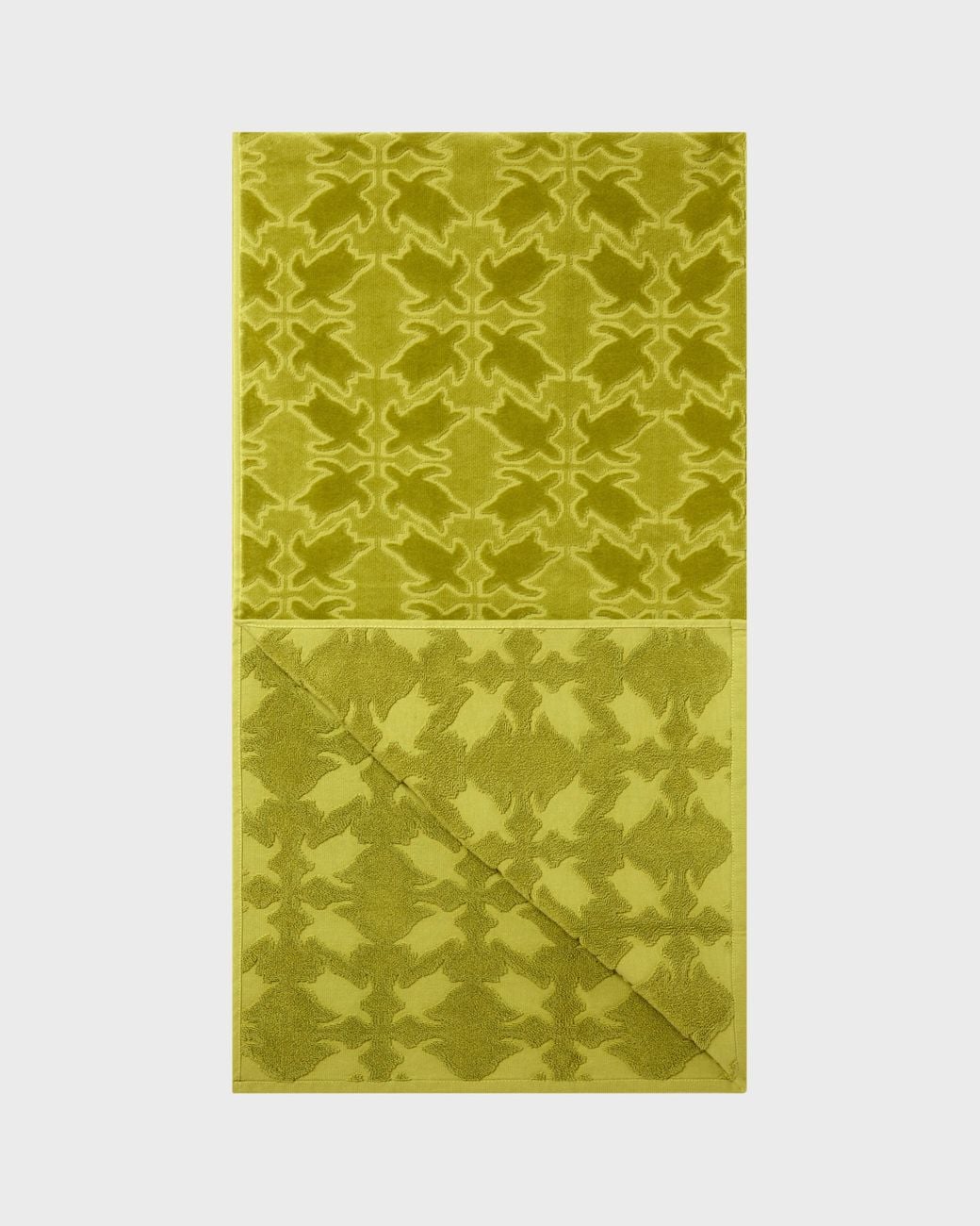 Vilebrequin Green Organic Cotton Beach Towel Turtles Net Jacquard