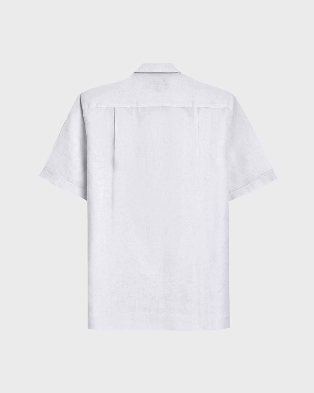 Vilebrequin White Short-Sleeve Linen Shirt Solid for men