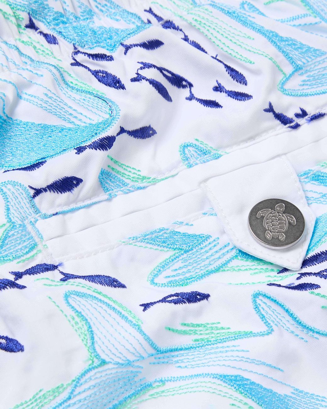Vilebrequin Blue Embroidered Swim Shorts Whales Offset for men