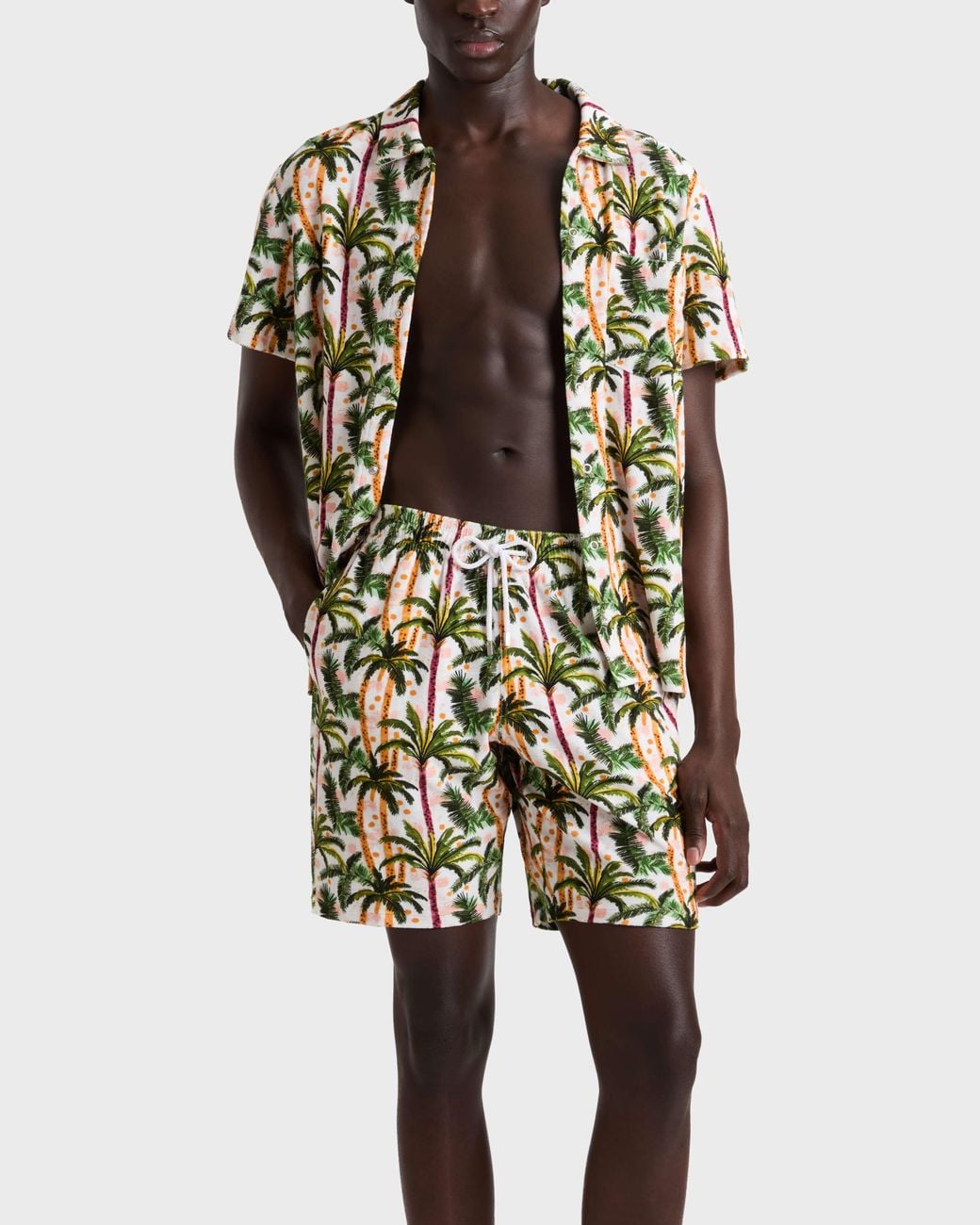 Vilebrequin Green Terry Bermuda Shorts Brazil Jungle for men