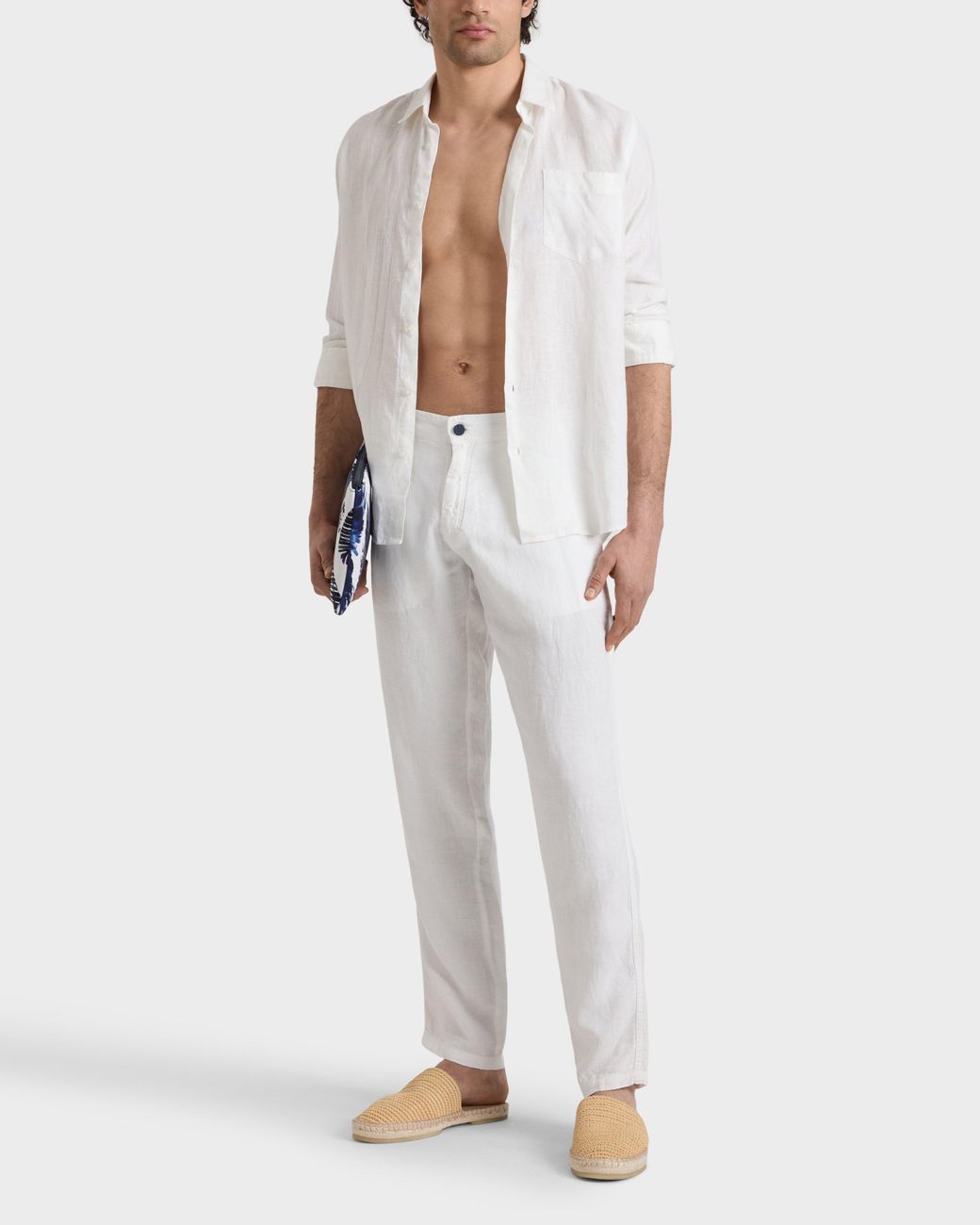 Vilebrequin White Linen Pants Solid for men