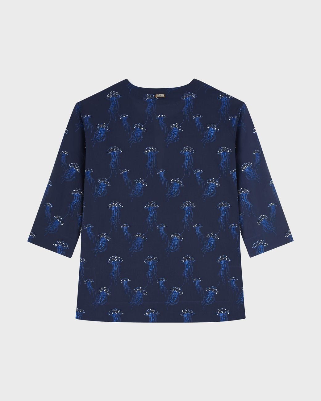 Vilebrequin Blue Embroidered Cotton Voile Cover-Up Beaded Jellyfish