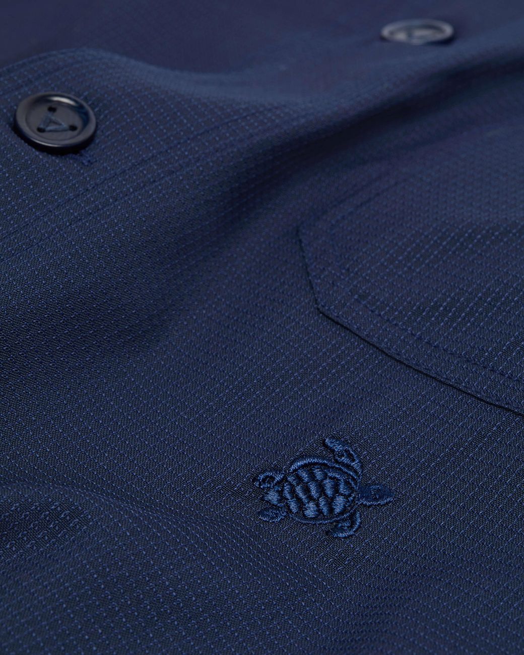 Vilebrequin Blue Wool Overshirt Micro Carreaux for men