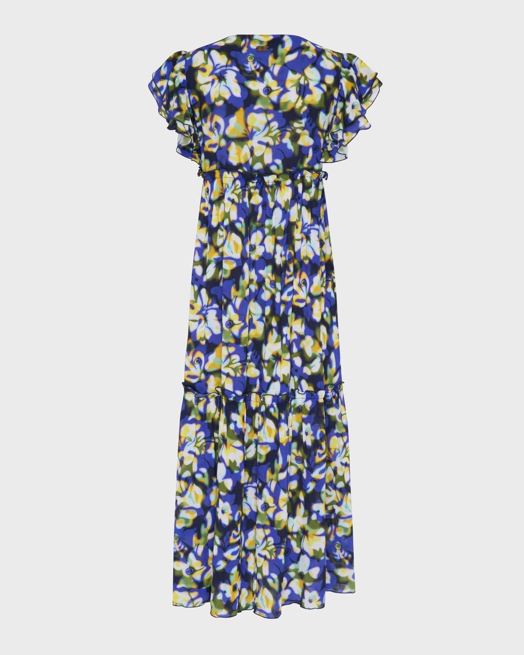 Vilebrequin Blue Viscose Long Dress Frangipanier Trouble