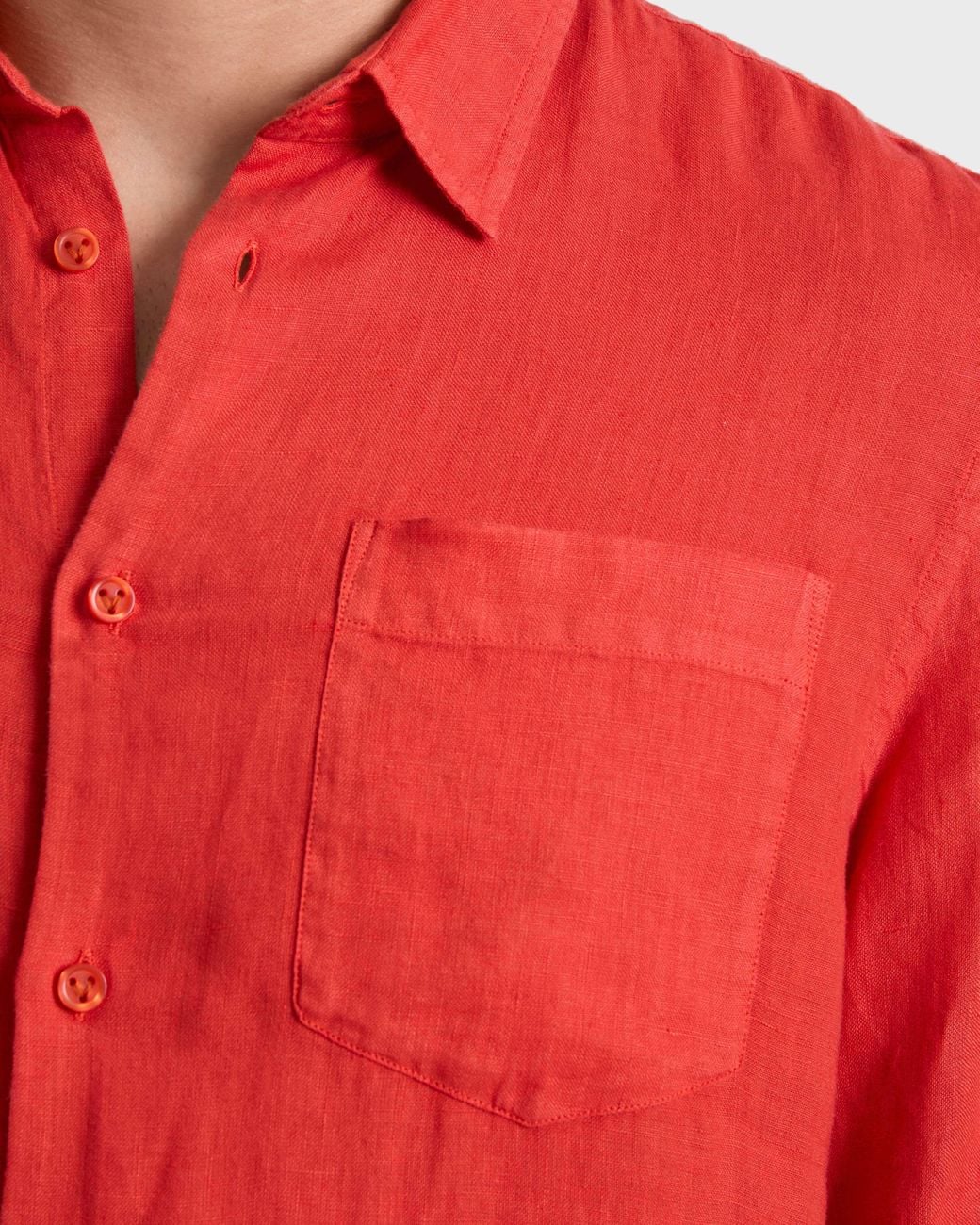 Vilebrequin Red Linen Shirt Solid for men