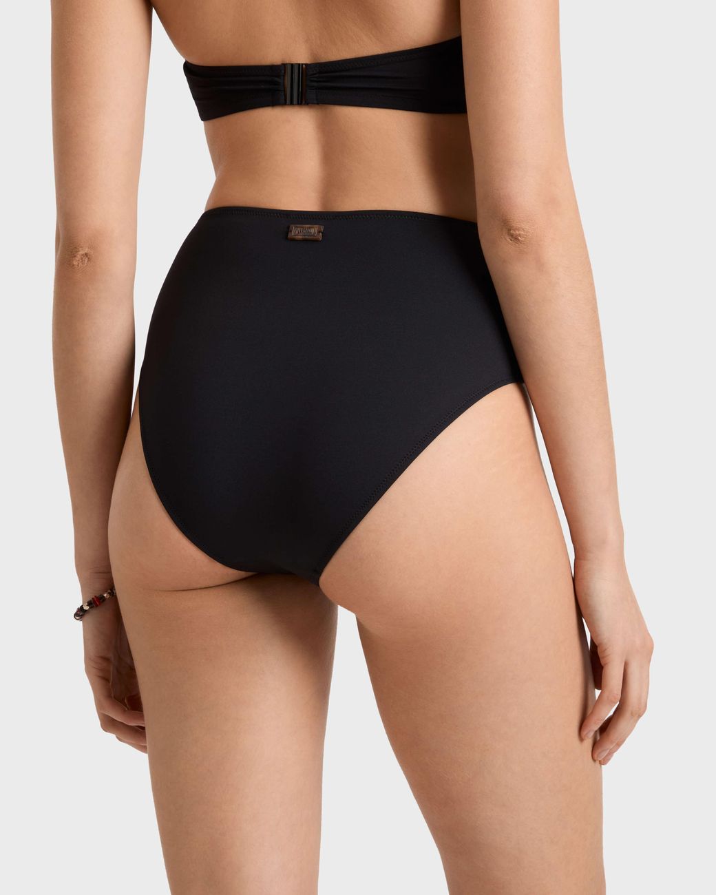 Vilebrequin Black High-Waisted Bikini Bottom Solid
