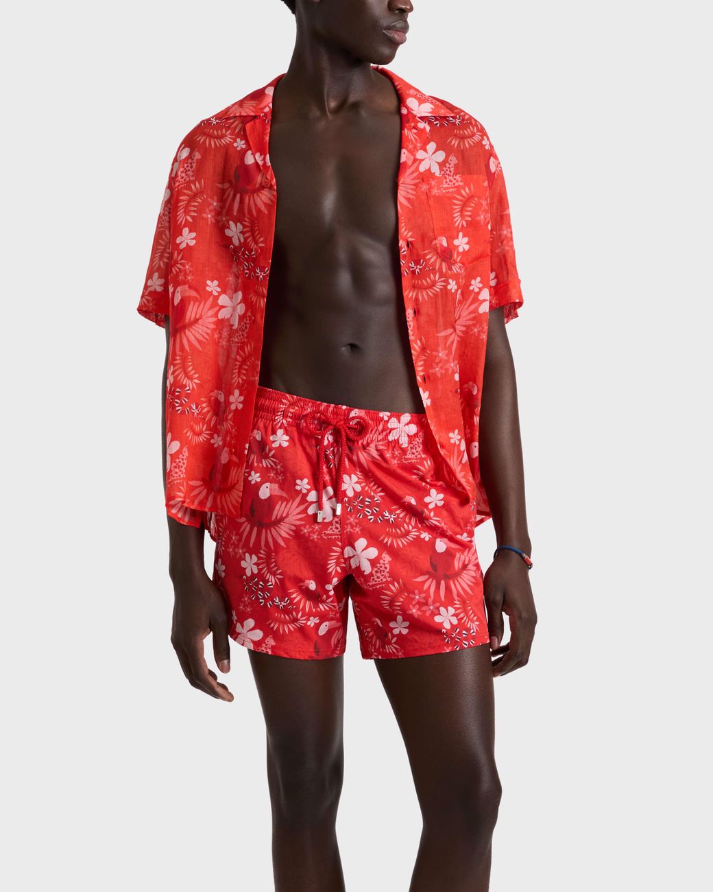 Vilebrequin Red Stretch Short Swim Shorts Papel De Embrulho for men
