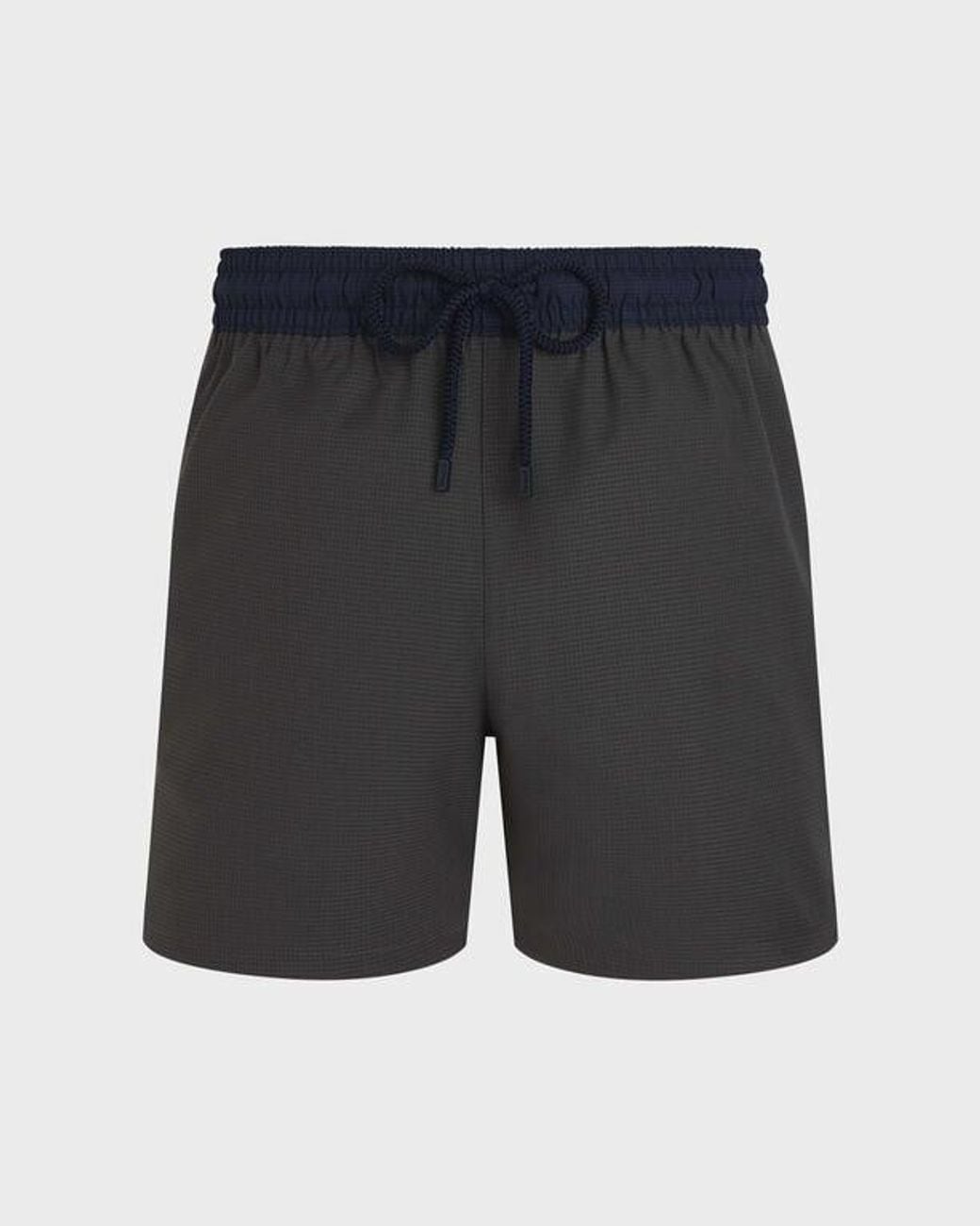 Vilebrequin Gray Ultrafine Wool Swim Shorts Micro Carreaux Tailoring for men