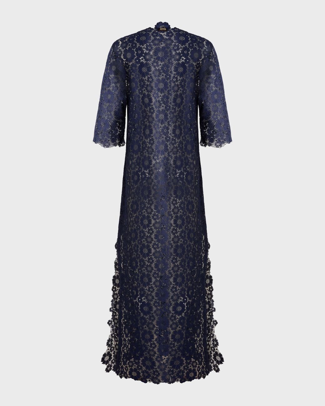 Vilebrequin Blue Guipure Kaftan Flowers Lace