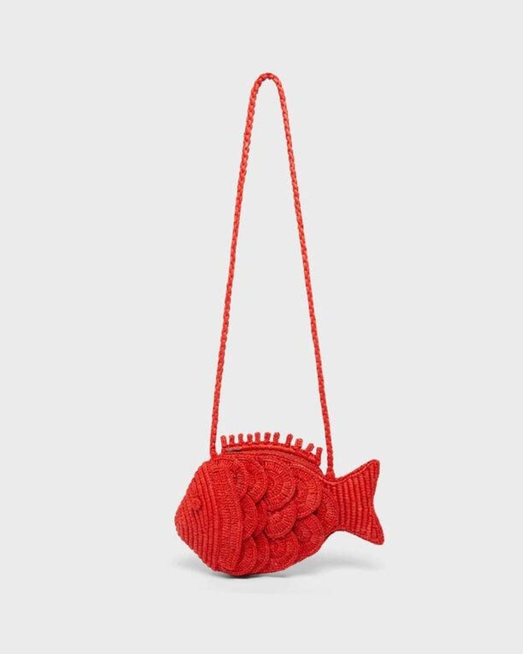 Vilebrequin Red Raffia Big Fish Bag