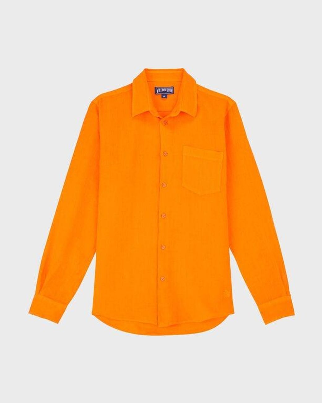 Vilebrequin Orange Linen Shirt Solid for men