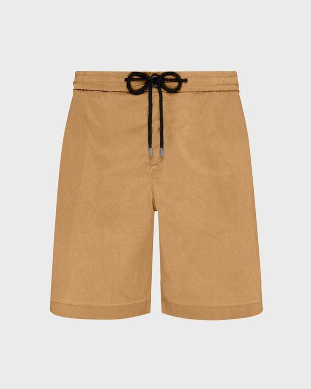 Vilebrequin Natural And Cotton Bermuda Shorts Satin - Bermuda - Levant - Brown - Size 33 for men