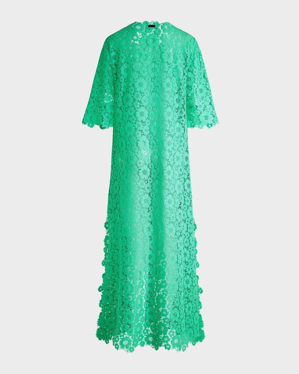 Vilebrequin Green Guipure Kaftan Flowers Lace