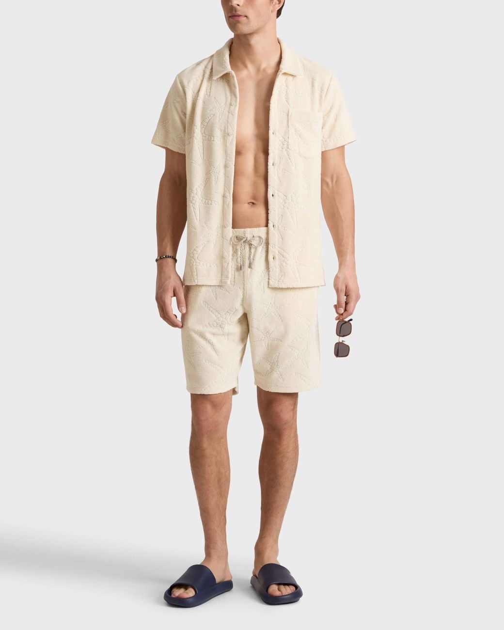 Vilebrequin Natural Terry Bermuda Shorts Starlettes Jacquard for men