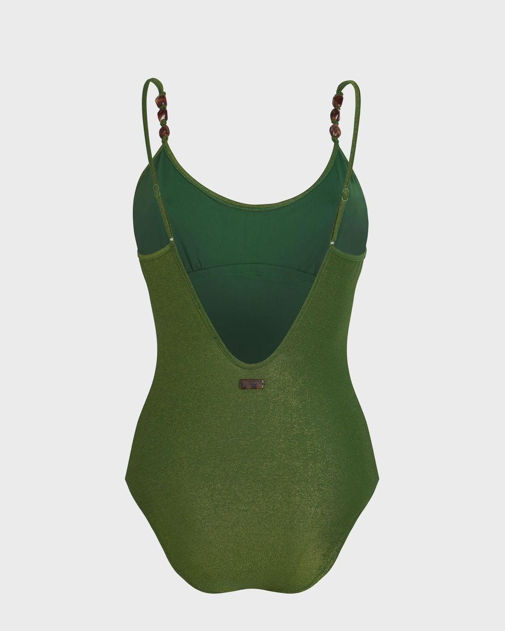 Vilebrequin Green Low-Back One-Piece Swimsuit Iridescent Jersey