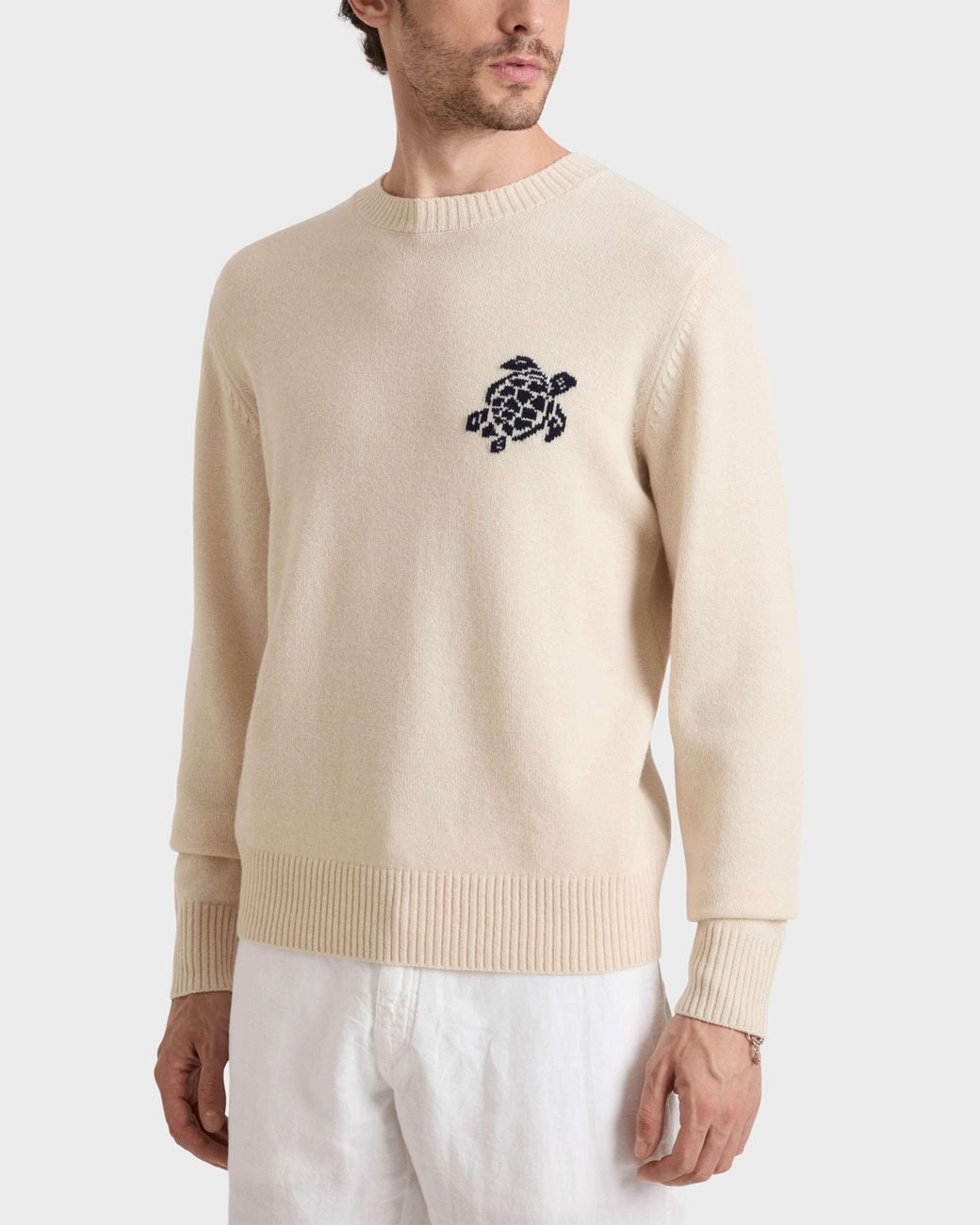 Vilebrequin Natural Wool And Cashmere Pullover Turtle for men