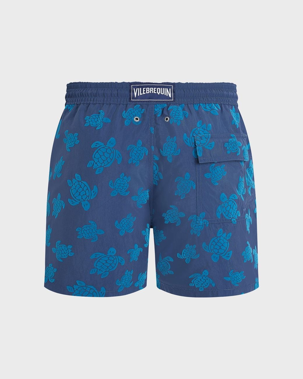 Vilebrequin Blue Swim Shorts Flocked Ronde Des Tortues for men