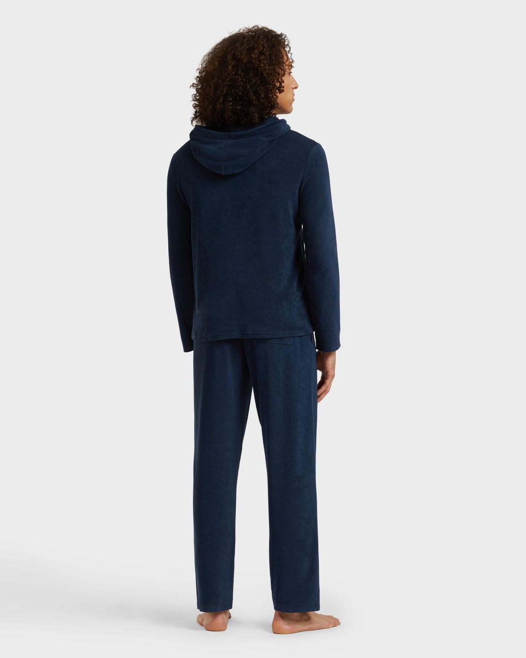 Vilebrequin Blue Terry Long-sleeves Hooded T-shirt for men