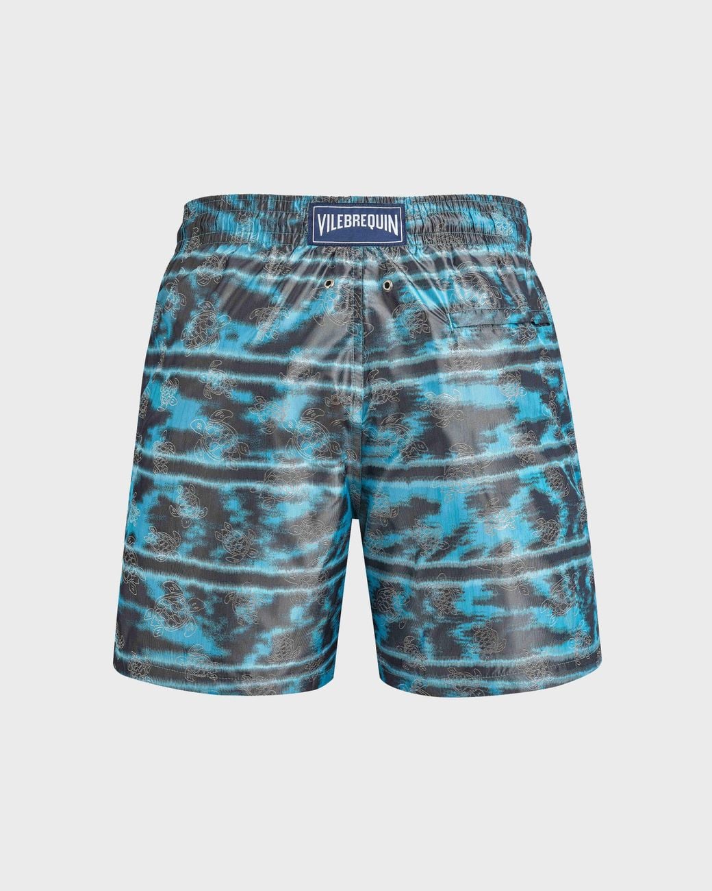 Vilebrequin Blue Silk Swim Shorts Zebra Stripes for men