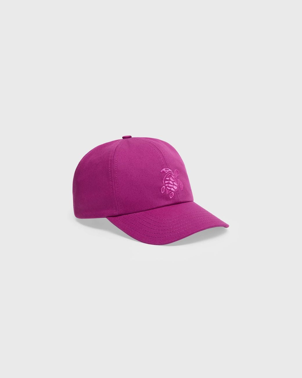Vilebrequin Pink Solid Cotton Cap Turtle Embroidery