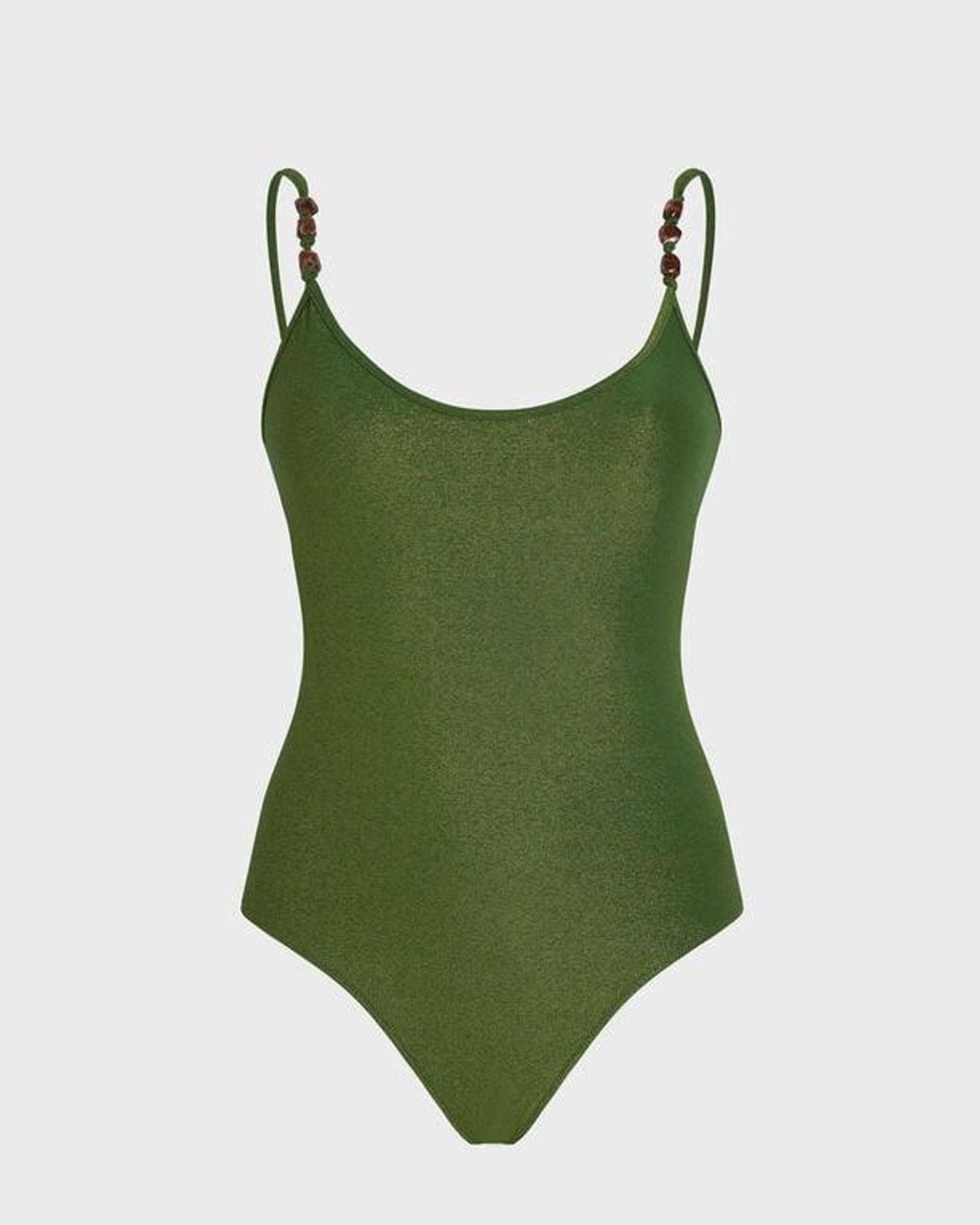 Vilebrequin Green Low-Back One-Piece Swimsuit Iridescent Jersey