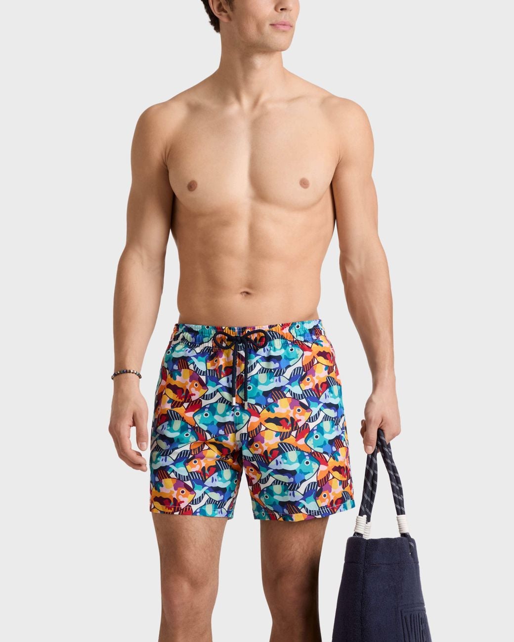 Vilebrequin Blue Micro-Perforated Ultra-Light And Packable Swim Shorts Pacu for men